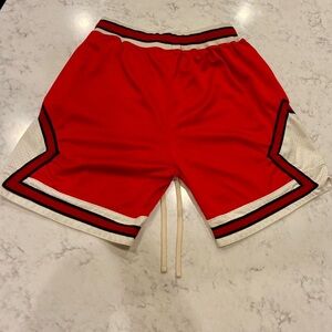 MNML Red and White Athletic Shorts